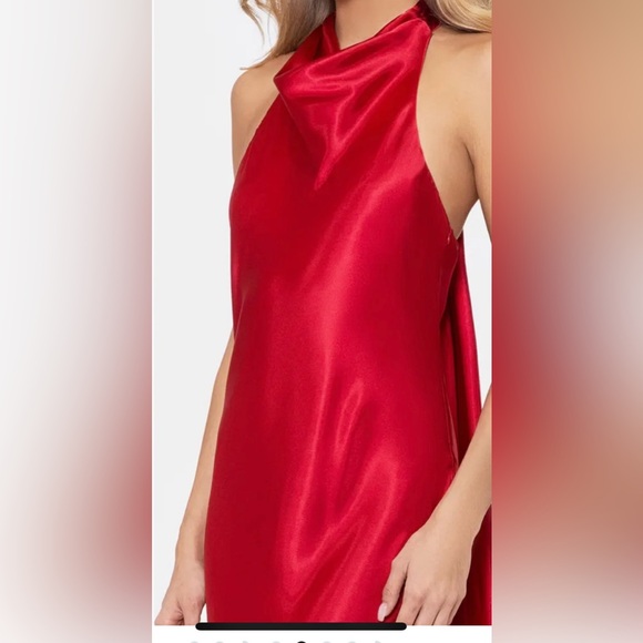 Betsy & Adam Halter Charmeuse Evening Dress  Like New sz 12 - Picture 4 of 8